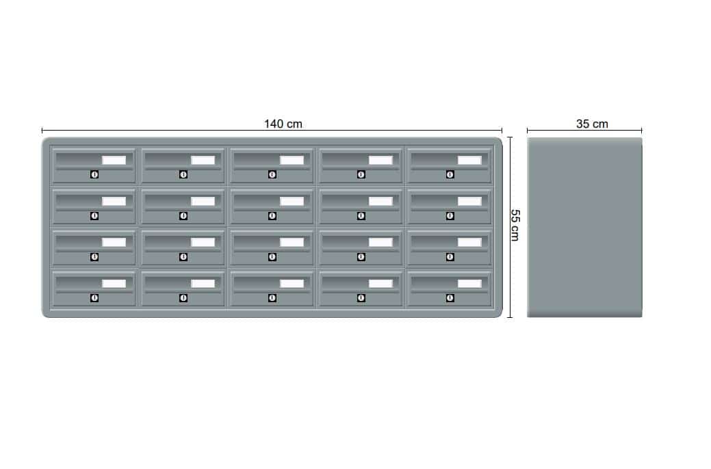 Tocco Di Italia Modular 270 Wall Mounted Letterboxes for Flats Anthracite Grey