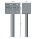 Post Boxes for Flats Free Standing Internal Locking in Anodized Silver - Tocco Di Italia Modular 270