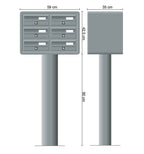 Post Boxes for Flats Internal Locking Freestanding in Anthracite Grey - Tocco Di Italia Modular 270