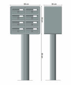 Post Boxes for Flats Free Standing Internal Locking in Anodized Silver - Tocco Di Italia Modular 270