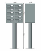 Post Boxes for Flats Free Standing Internal Locking in Anodized Silver - Tocco Di Italia Modular 270