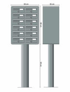 Post Boxes for Flats Internal Locking Freestanding in Anthracite Grey - Tocco Di Italia Modular 270