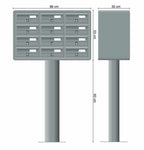 Post Boxes for Flats Internal Locking Freestanding in Anthracite Grey - Tocco Di Italia Modular 270