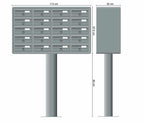 Post Boxes for Flats Internal Locking Freestanding in Anthracite Grey - Tocco Di Italia Modular 270