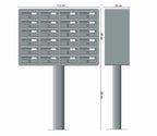 Post Boxes for Flats Internal Locking Freestanding in Anthracite Grey - Tocco Di Italia Modular 270