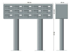 Post Boxes for Flats Internal Locking Freestanding in Anthracite Grey - Tocco Di Italia Modular 270