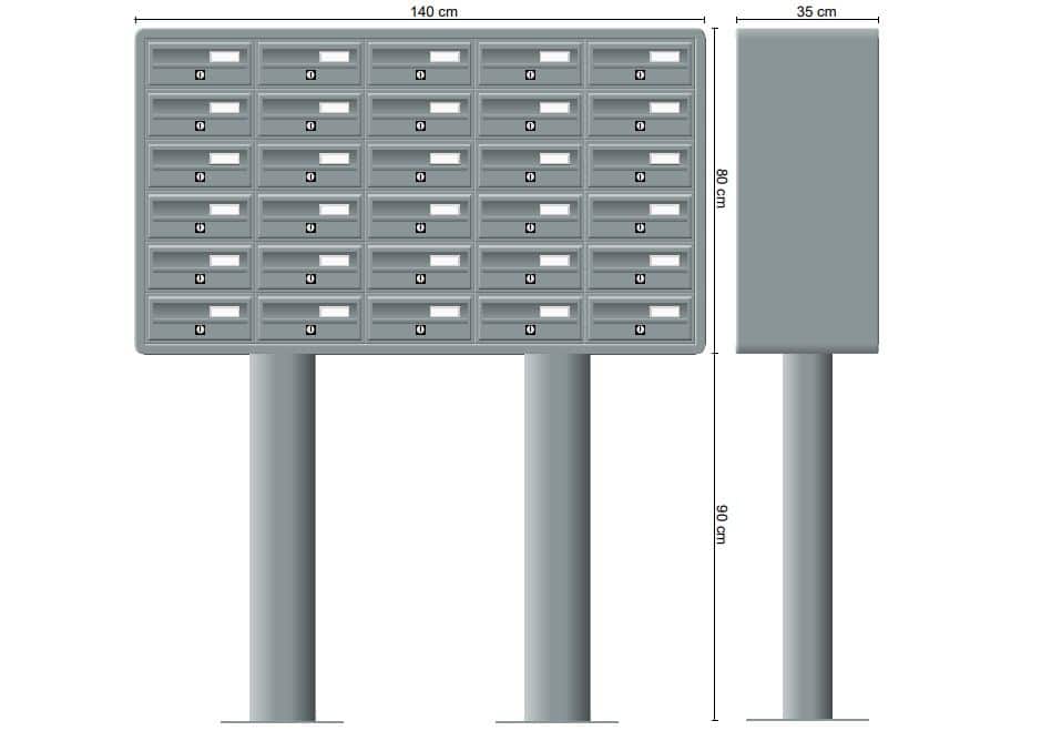 Free standing letterboxes Modular 270