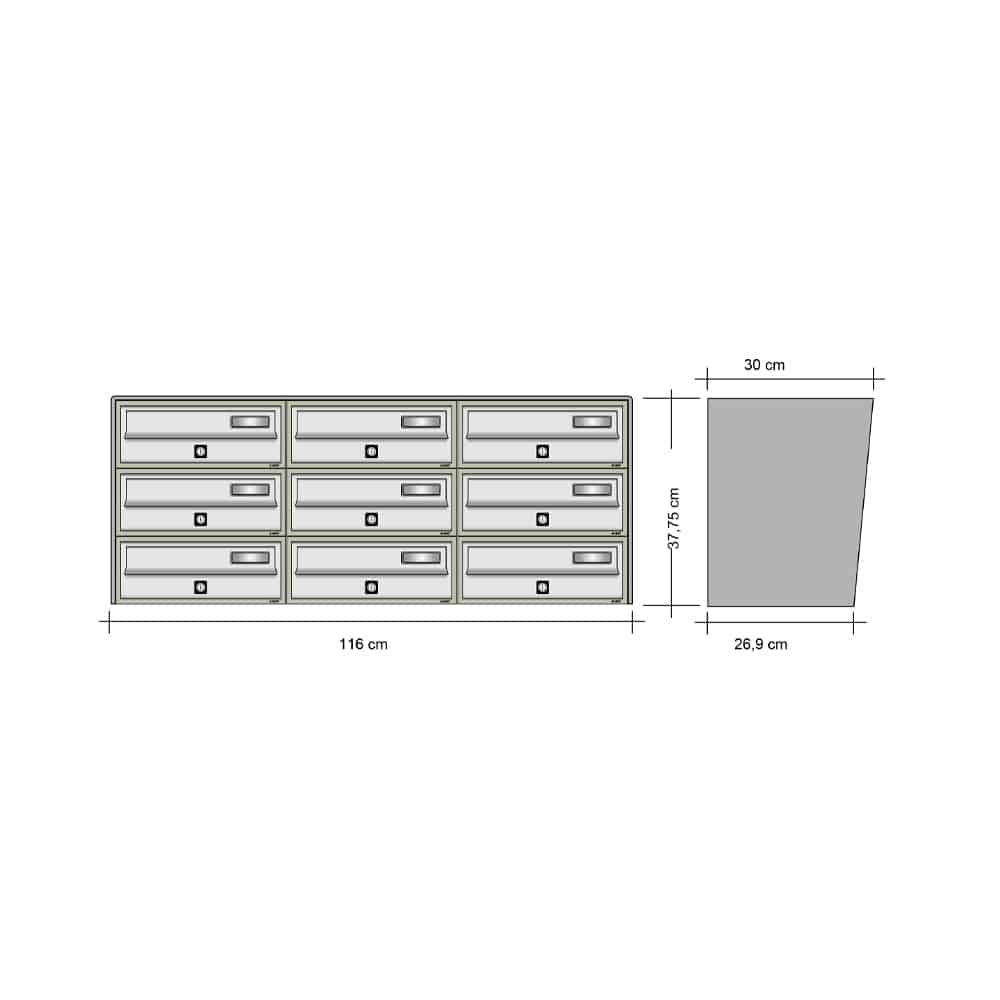Tocco Di Italia Slim Wall Mountedx9 Drawing