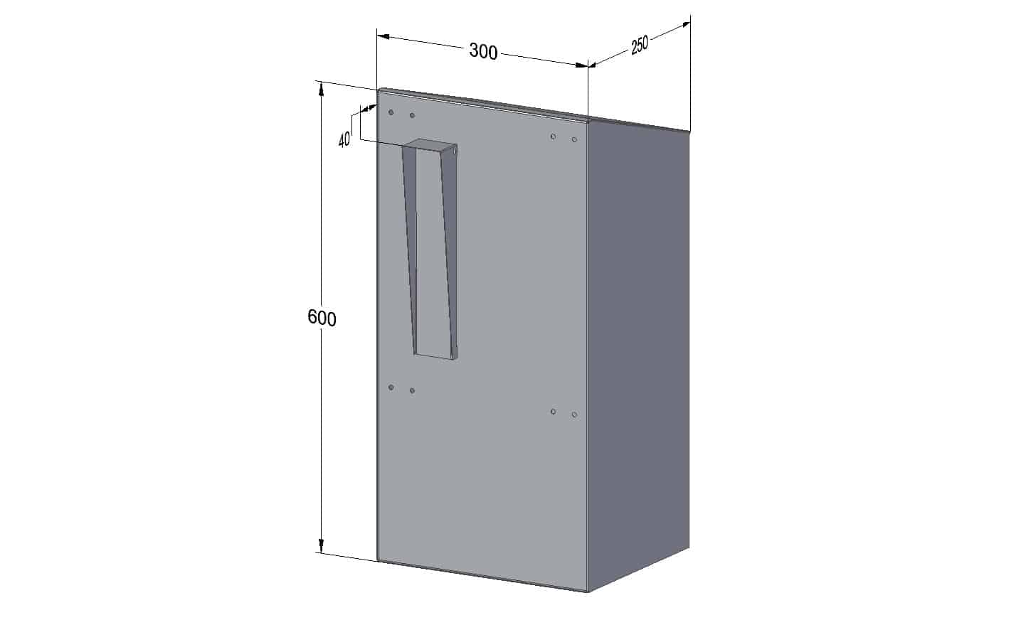 W3-7 Vertical Railing Mounted Rear Access Post Box