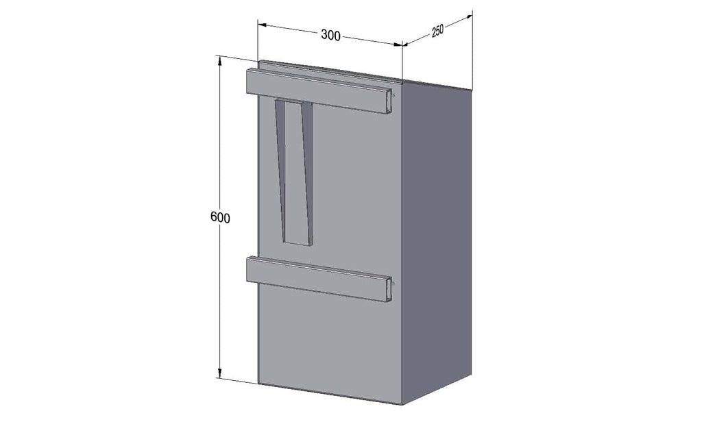 W3-7 Vertical Railing Mounted Rear Access Post Box