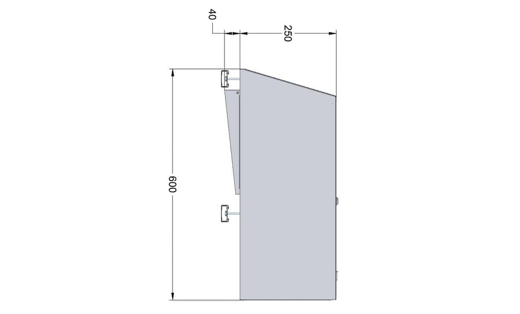 W3-7 Vertical Railing Mounted Rear Access Post Box