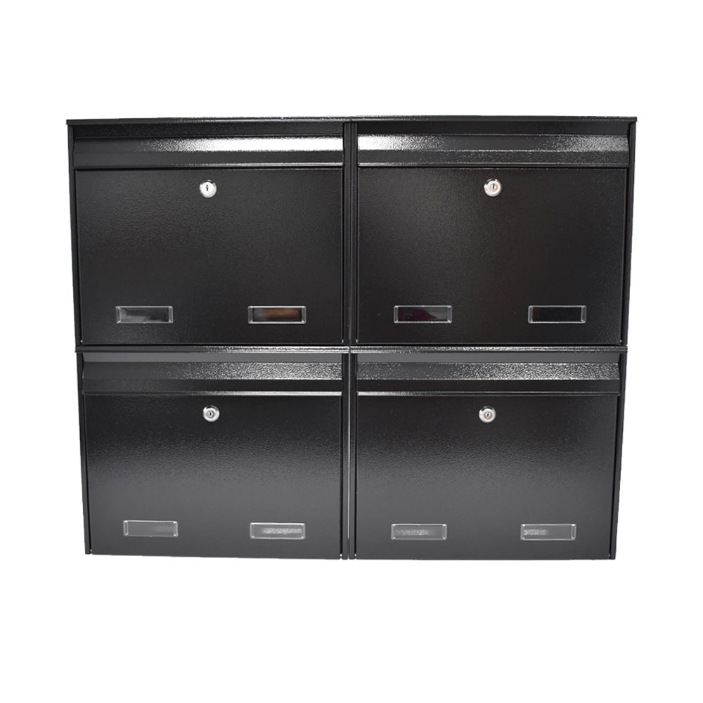 W2 Wall Mounted Post Box In Black 4 4
