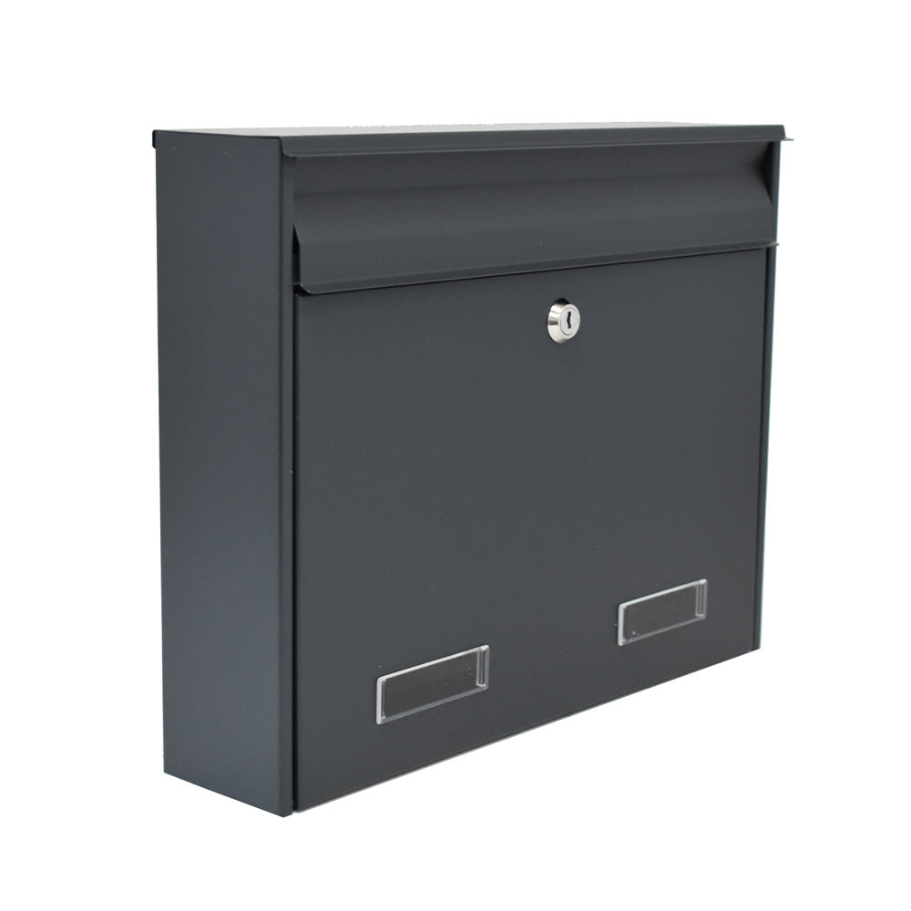 W2 Wall Mounted Post Box In Grey Single 2