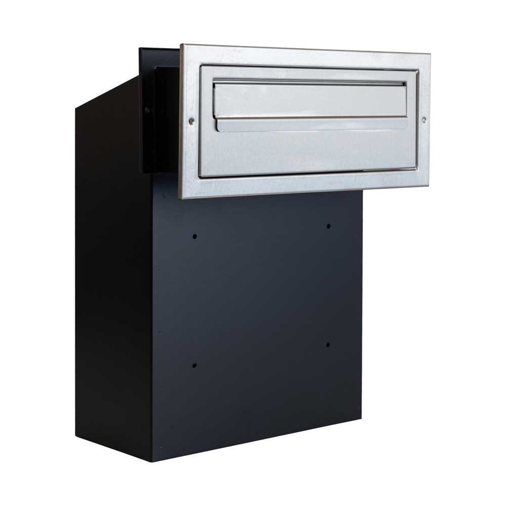 W3 2 Gate Mounted Post Box With Stainless Steel