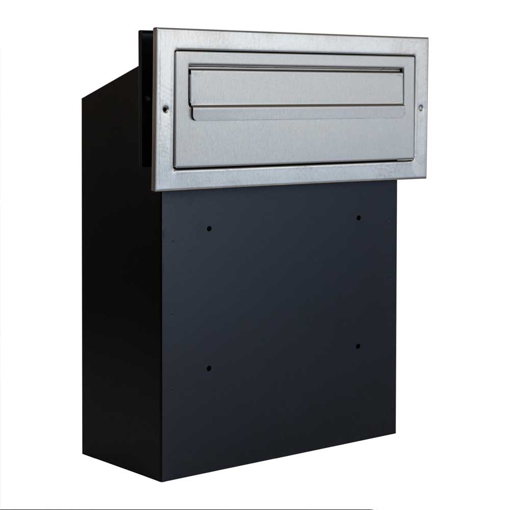 W3 3 Stainless Steel Front Post Box For Gates