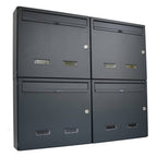 W4 Wall Mounted External Letterbox Anthracite 7016 Multiple