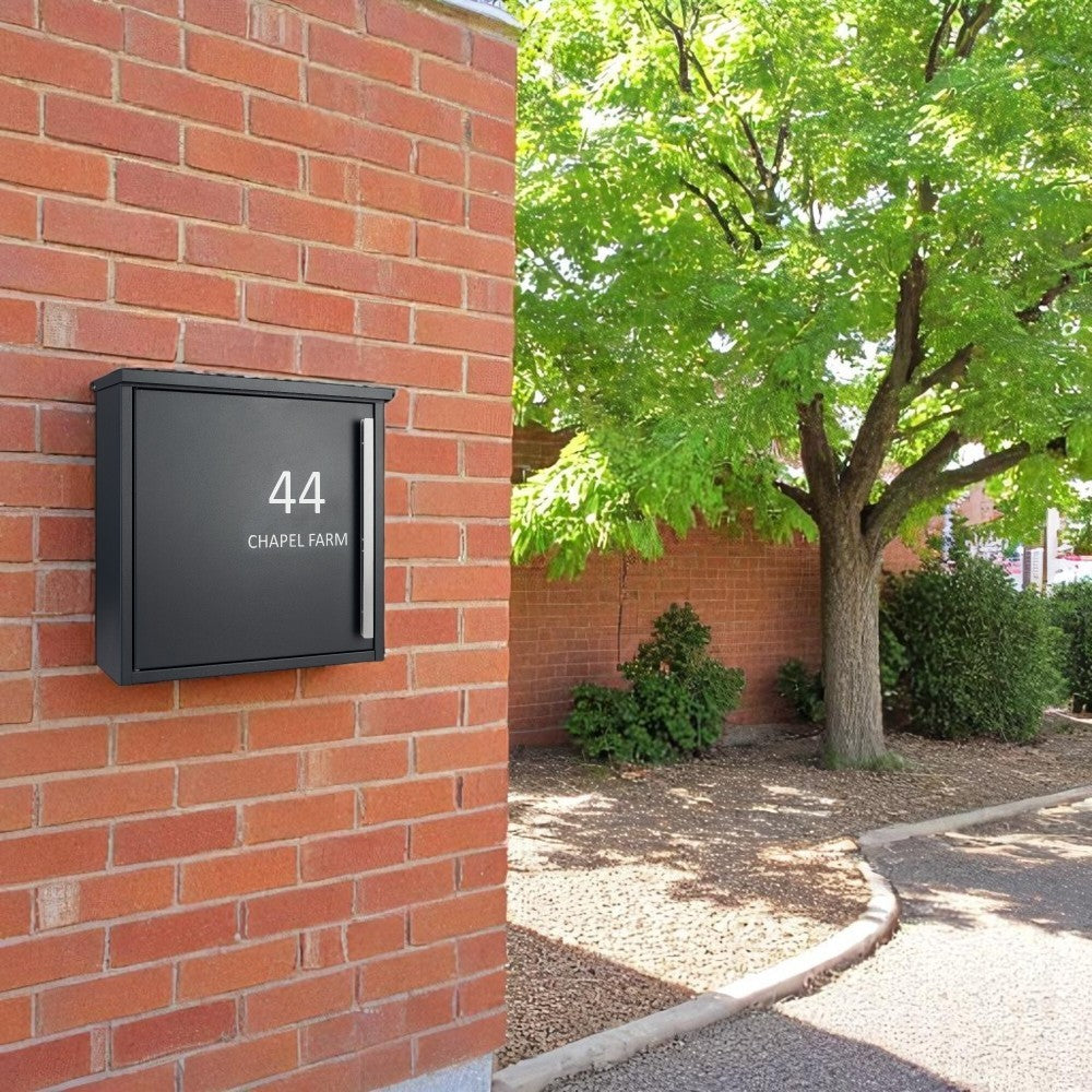 Wall Mounted External Post Box   Jackdaw   Dark Grey