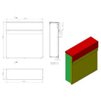 Wall Mounted Letterbox Skylark Front Access   Dimensions 1