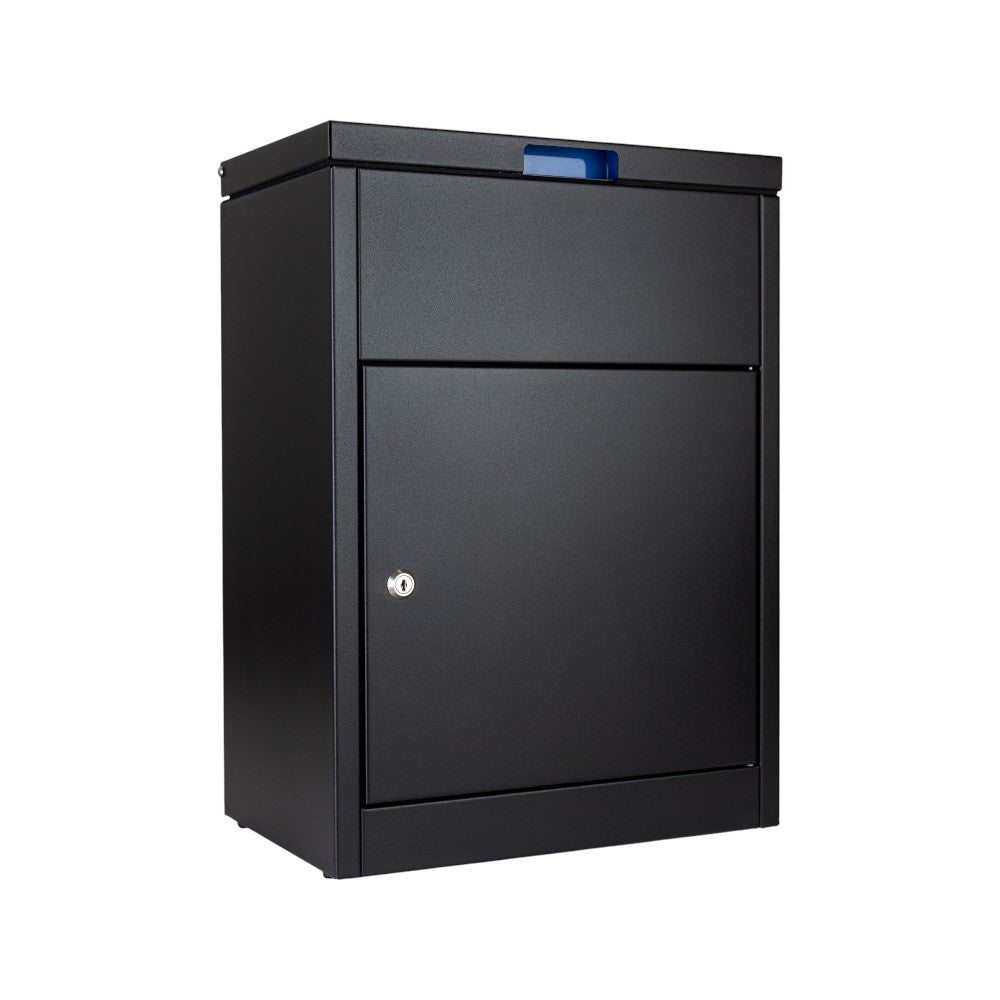 Wall Mounted Outdoor Parcel Box Front Access   ParcelPod 1   Black
