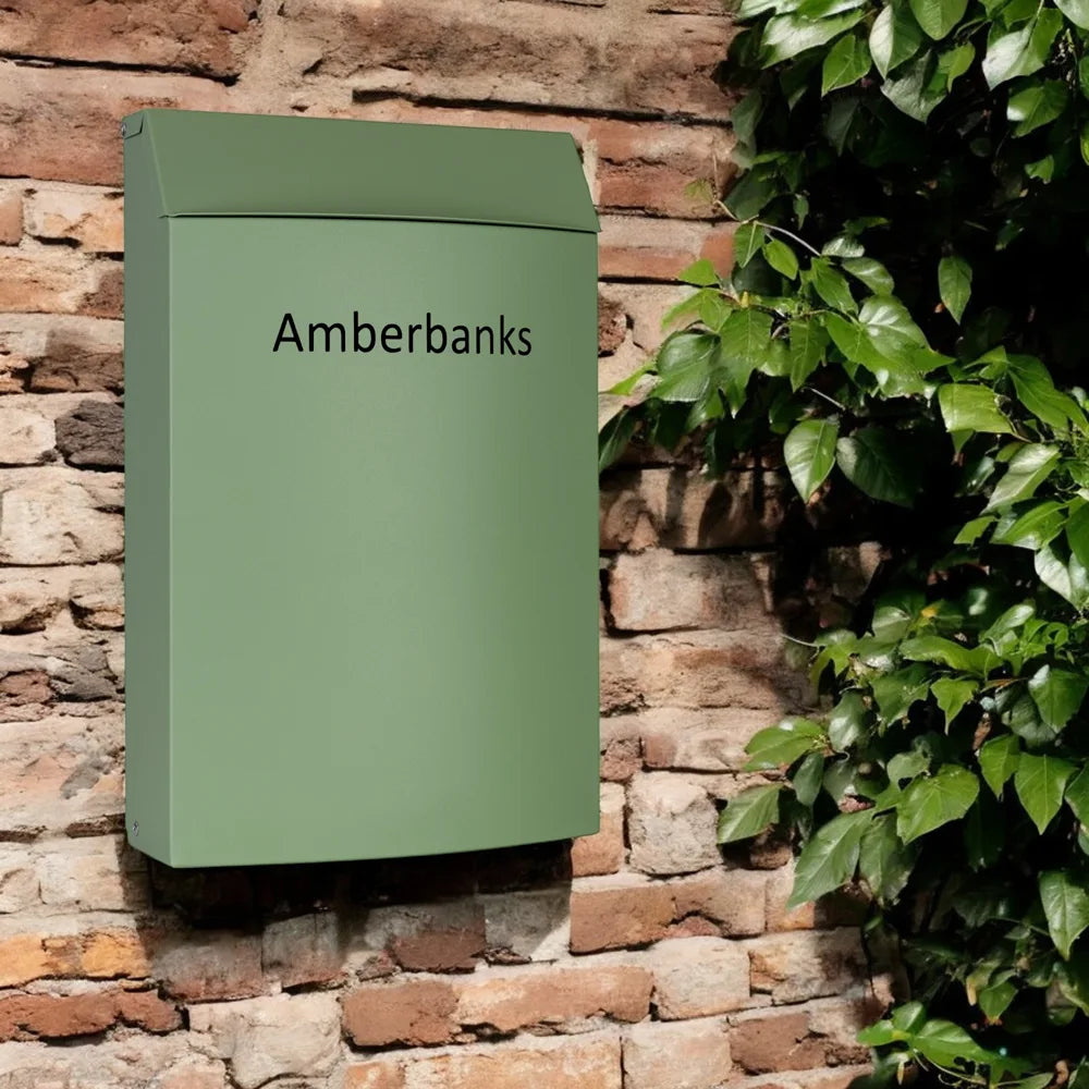 Wall Mounted Pale Green Post Box Wren