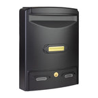 Wall Mounted Post Box Large Cast Aluminium   Europa Maxi Black_Side