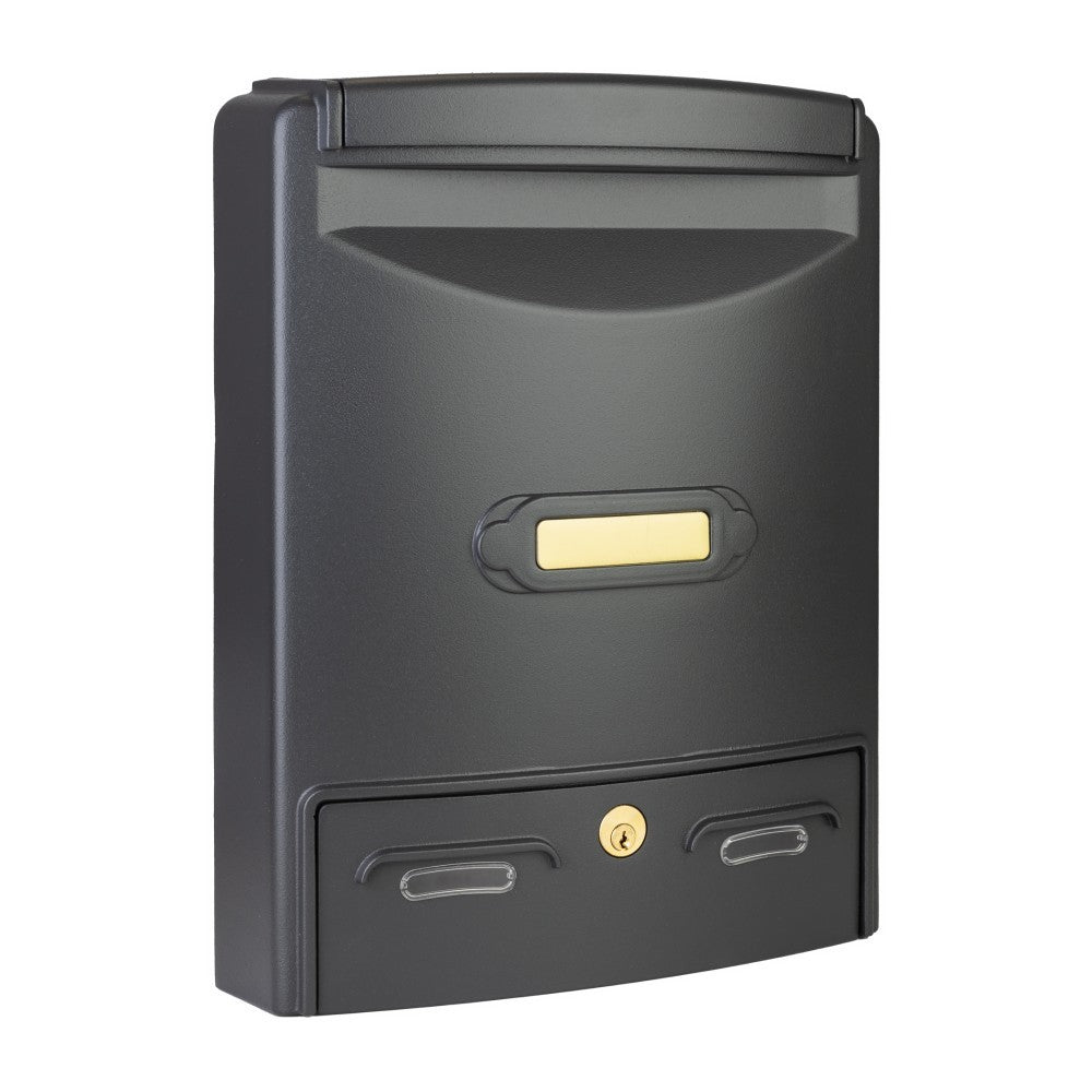 Wall Mounted Post Box Large Cast Aluminium   Europa Maxi Grey_side