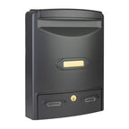 Wall Mounted Post Box Large Cast Aluminium   Europa Maxi Grey_side