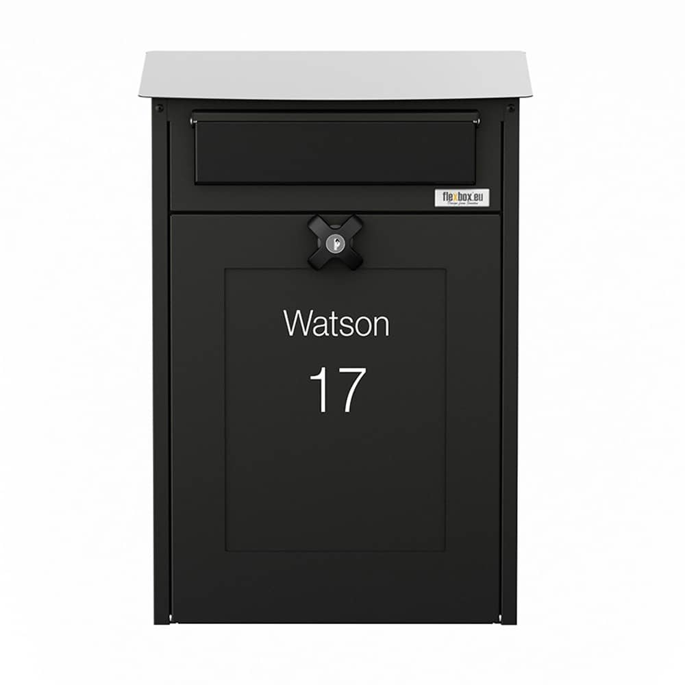 Wall Mounted Post Box Albert Black Front