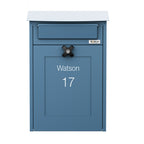 Wall Mounted Post Box Albert Blue Front