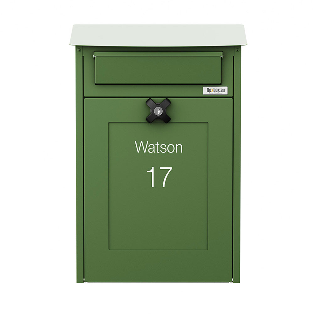 Wall Mounted Post Box Albert Green Front