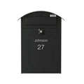Wall Mounted Post Box Albertina Black Front