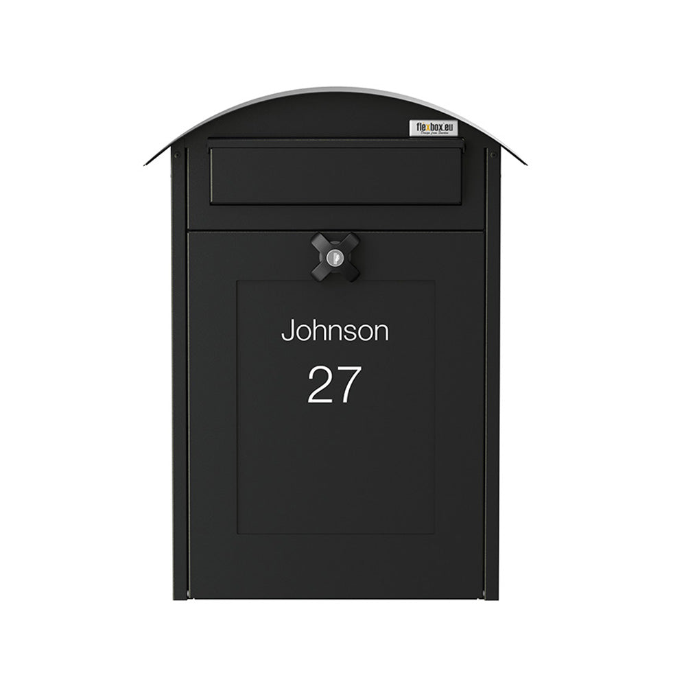 Wall Mounted Post Box Albertina Black Front