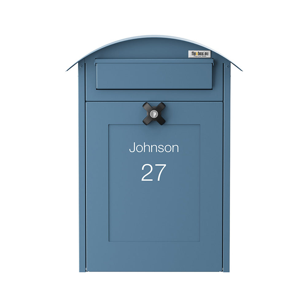 Wall Mounted Post Box Albertina Blue Front