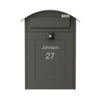 Wall Mounted Post Box Albertina Dark Grey Front