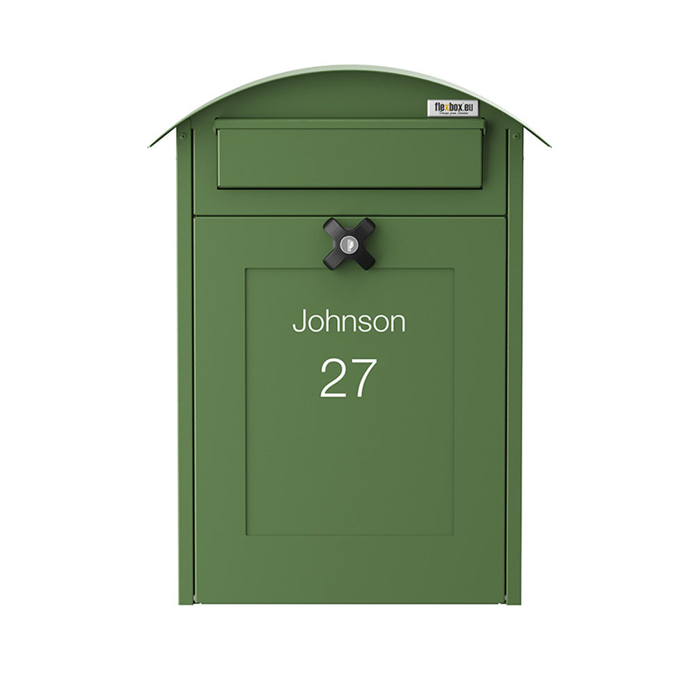 Wall Mounted Post Box Albertina Green Front