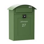 Wall Mounted Post Box Albertina Green Front2