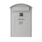 Wall Mounted Post Box Albertina Light Grey Front