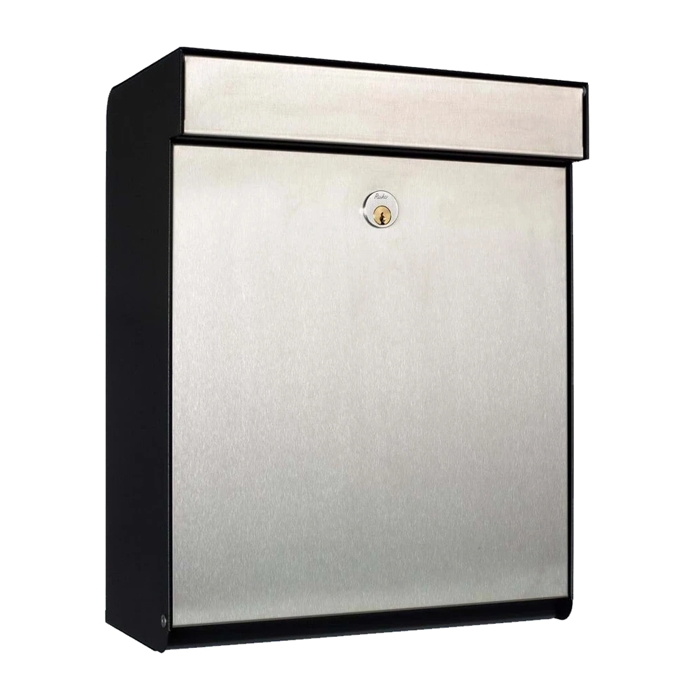 Wall Mounted Post Box Locking Letterbox Weatherproof Galvanised Steel - Allux Grundform Villa