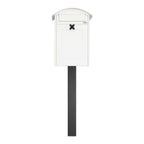 White External Post Box Pole Mounted Albertina