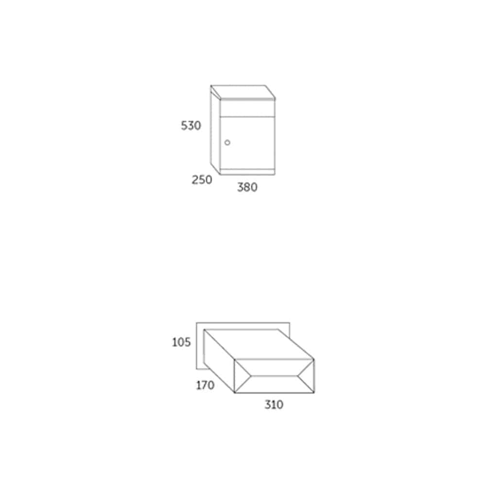 Allux 500 Freestanding Parcel Box Dimensions