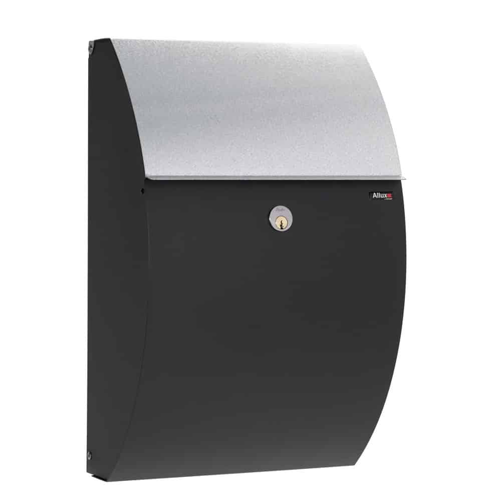 Allux 7000 Postbox Black Galvanised Steel Flap