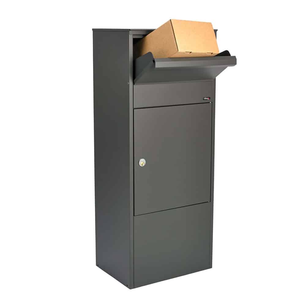 Allux 800 Parcel Delivery Box Front Retrieval Grey 2