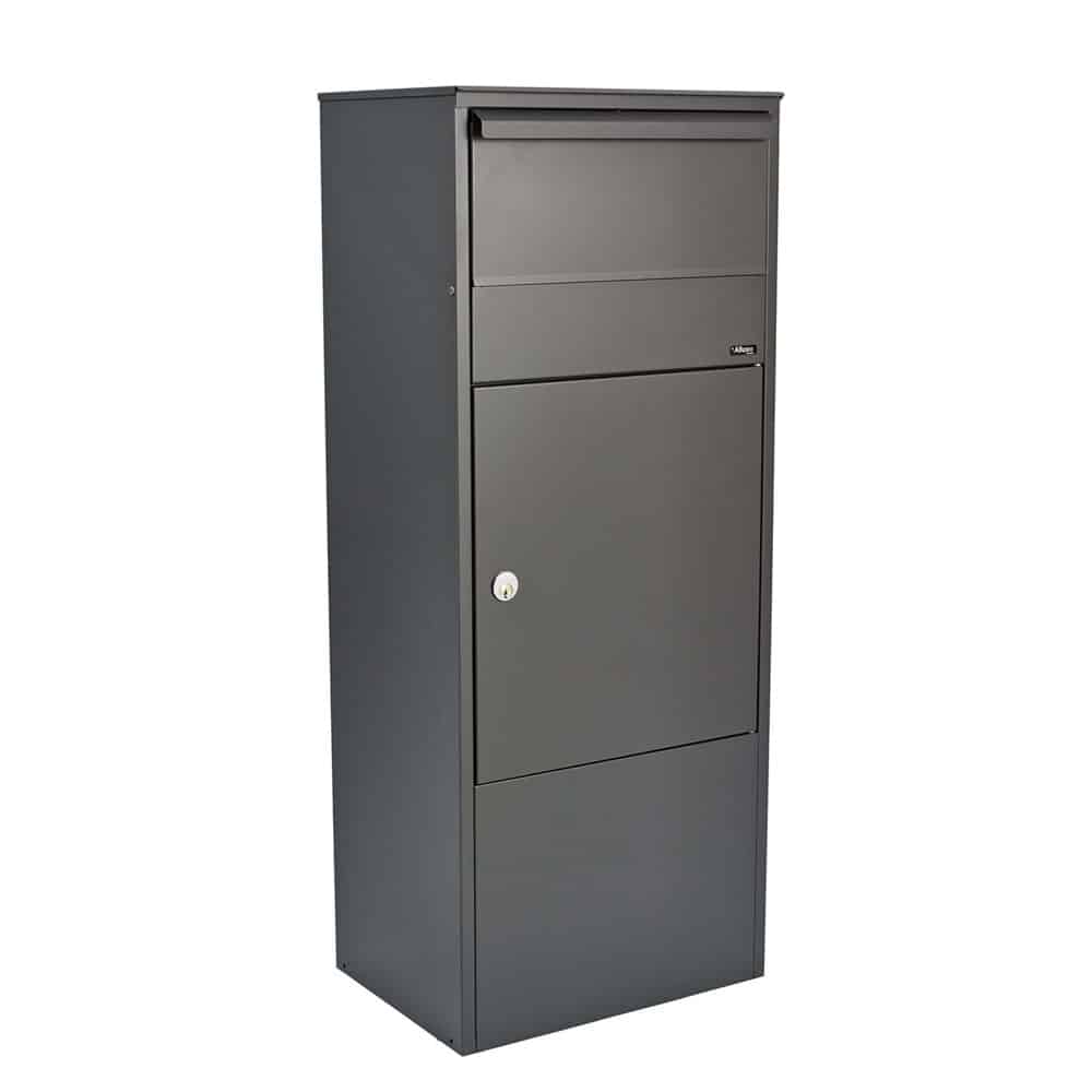 Allux 800 Parcel Delivery Box Front Retrieval Grey