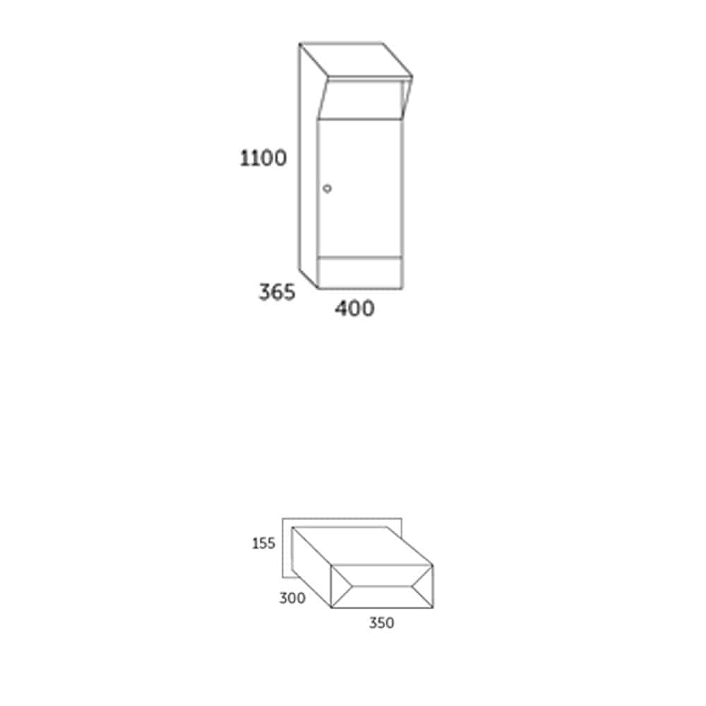 Allux Bjorn Parcel Box Dimensions