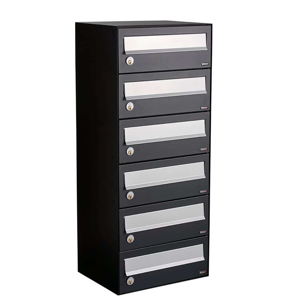 Allux Lc4 6 Bank Blk Communal Postboxes