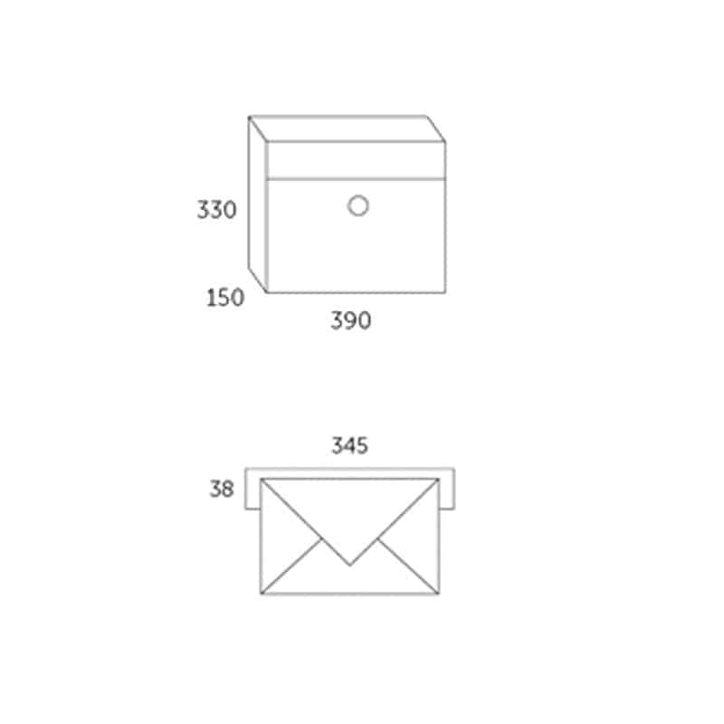 Allux Wall Mounted Letterbox Lt150 Dimensions