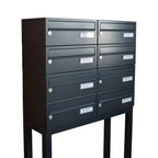 Apartment Mailboxes Free Standing Lbd 015 Ral 7016 8 Bank Side View
