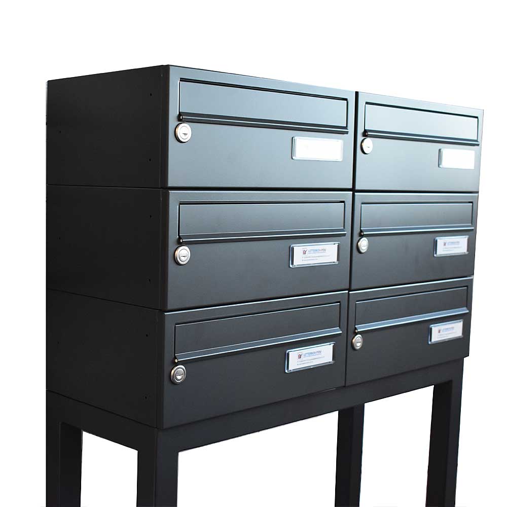 Apartment Mailboxes Lbd 015 Free Standing 6  Bank Ral 7016