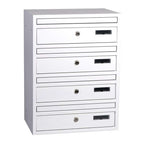 Apartment Mailboxes Urban Easy E1 4 Bank White