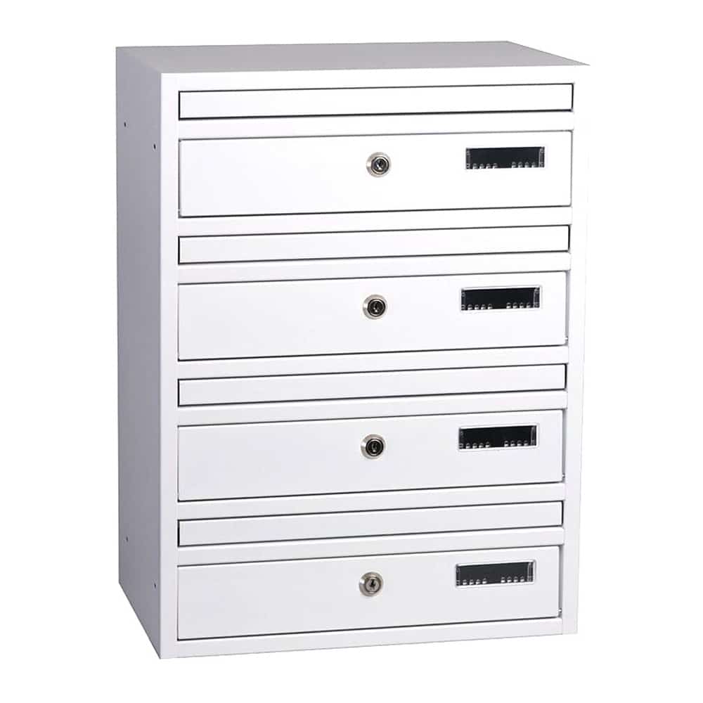 Apartment Mailboxes Urban Easy E1 4 Bank White